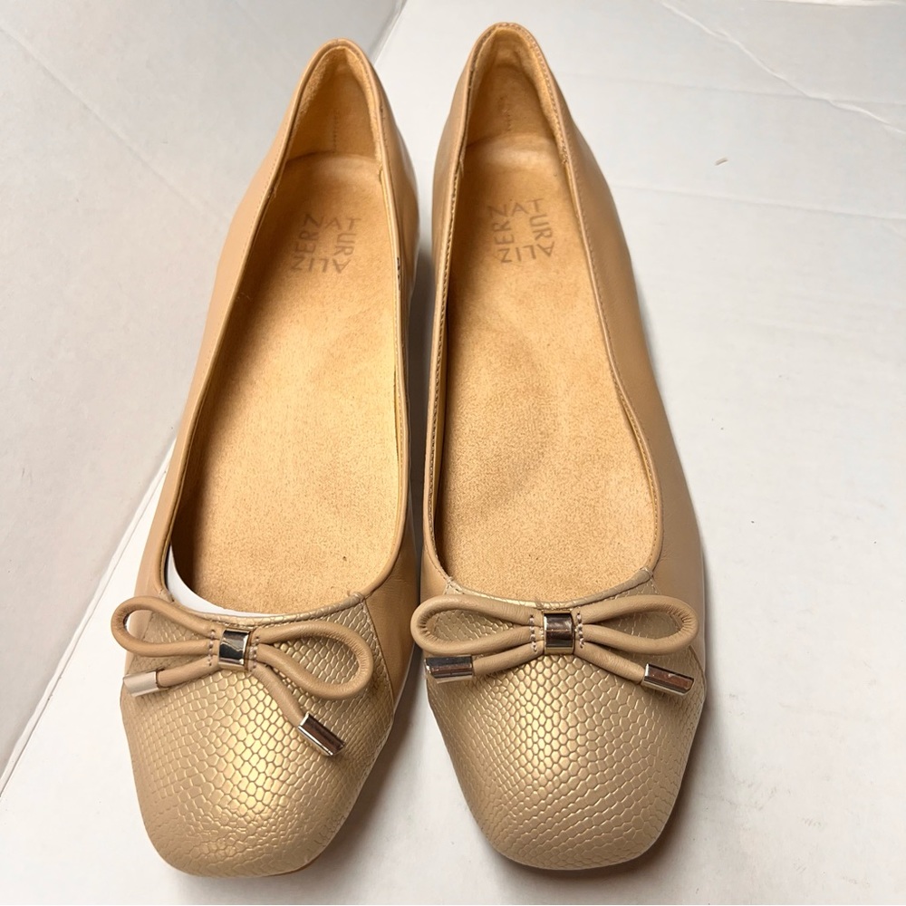 Naturalizer Gertie taupe leather flats size
